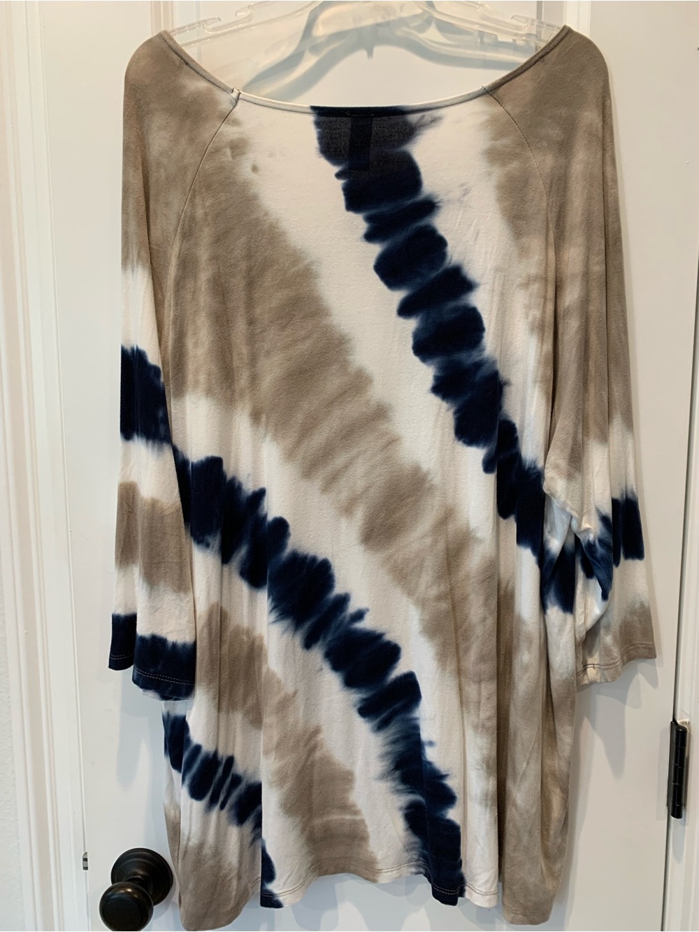 Bling Tie Dye Long Tee Plus size 2X 3/4 length sleeves Thomas and Olivia sparkle - Picture 3 of 12